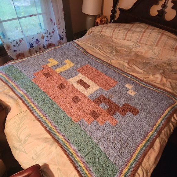 Handmade Crochet Boat Baby Blanket - Picture 2 of 7